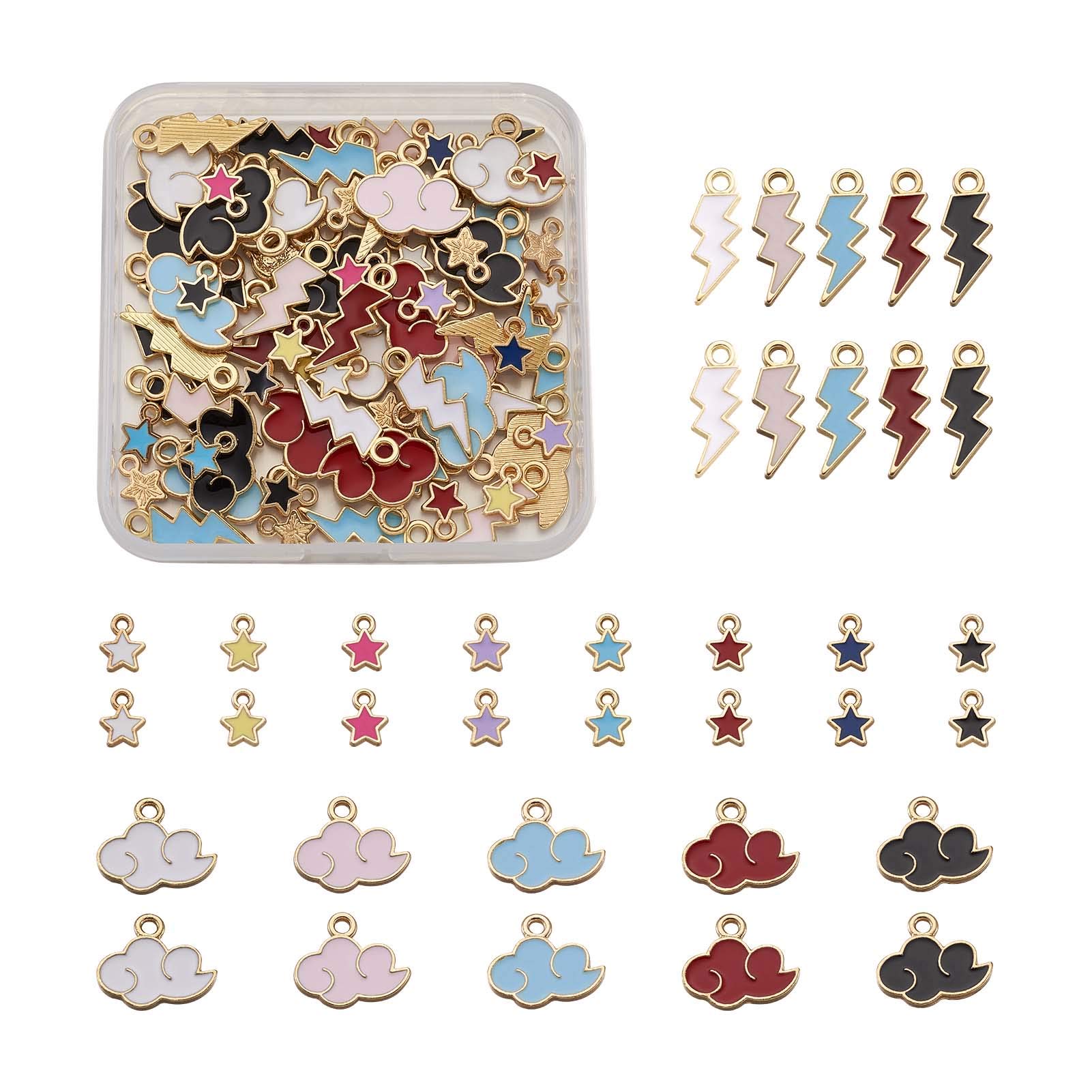 CraftdadyEnamel Charms Pendant Kit Cat Dog Paw Print Cat Bowknot Animals Flower For Jewellery Earrings Necklace Bracelet Making