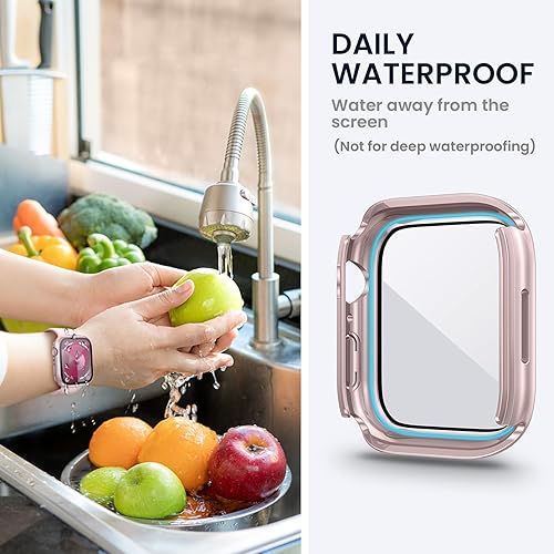 Vista 31 de Tensea - Funda protectora de pantalla impermeable para Apple Watch (2 en 1) para Apple Watch Serie SE 7, 5, 4, accesorios de 45 mm, iWatch protector