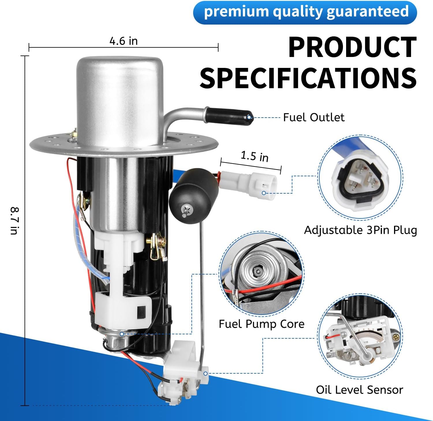 15100-01H00 Upgraded Fuel Pump Assembly Compatible With Suzuki GSX-R600 GSX-R750 2006-2007 Models Replaces 1510001H00 15100-01H00-E00 - Image 3