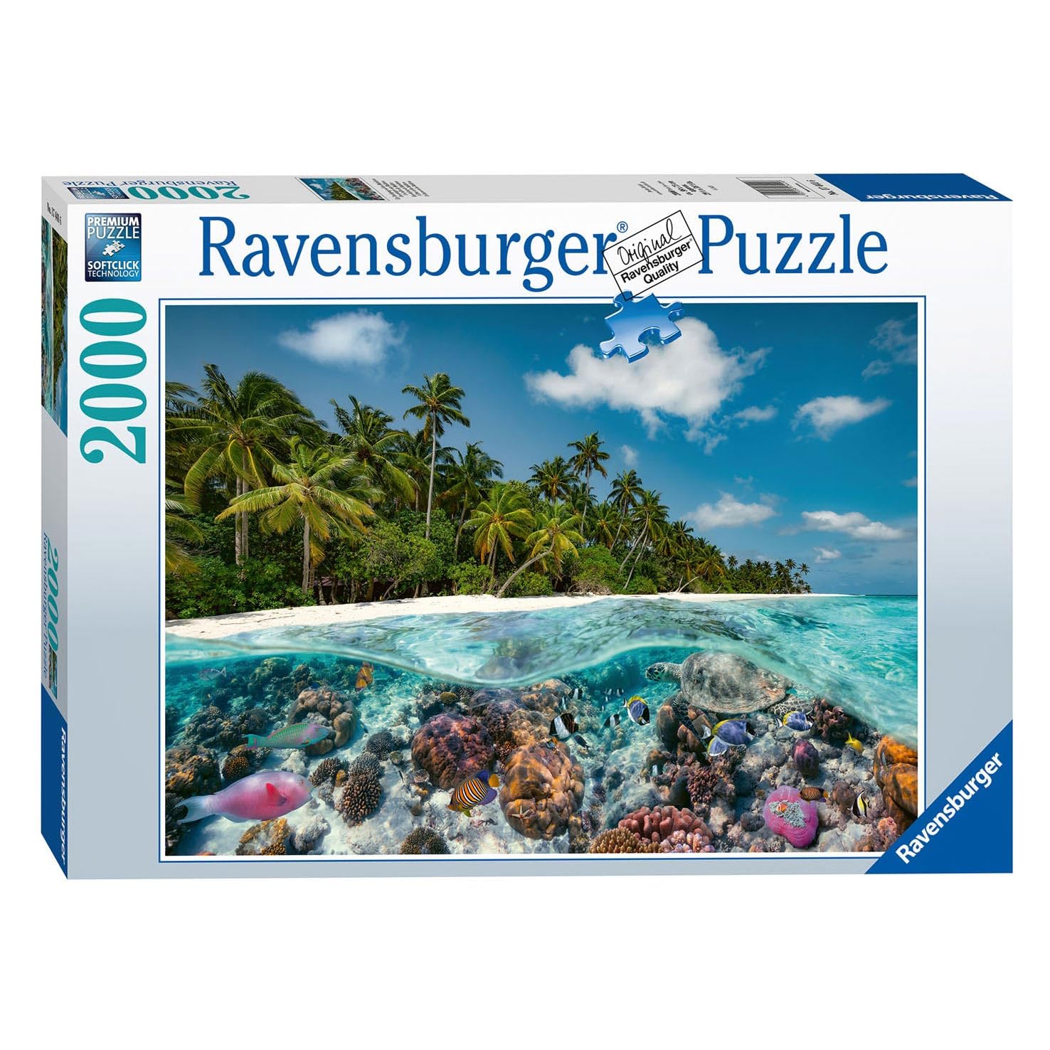 Ravensburger Puzzle 17081 - Hamnoy & Puzzle 17441 EIN Tauchgang auf den Malediven - 2000 Teile Puzzle für Erwachsene und Kinder ab 14 Jahren