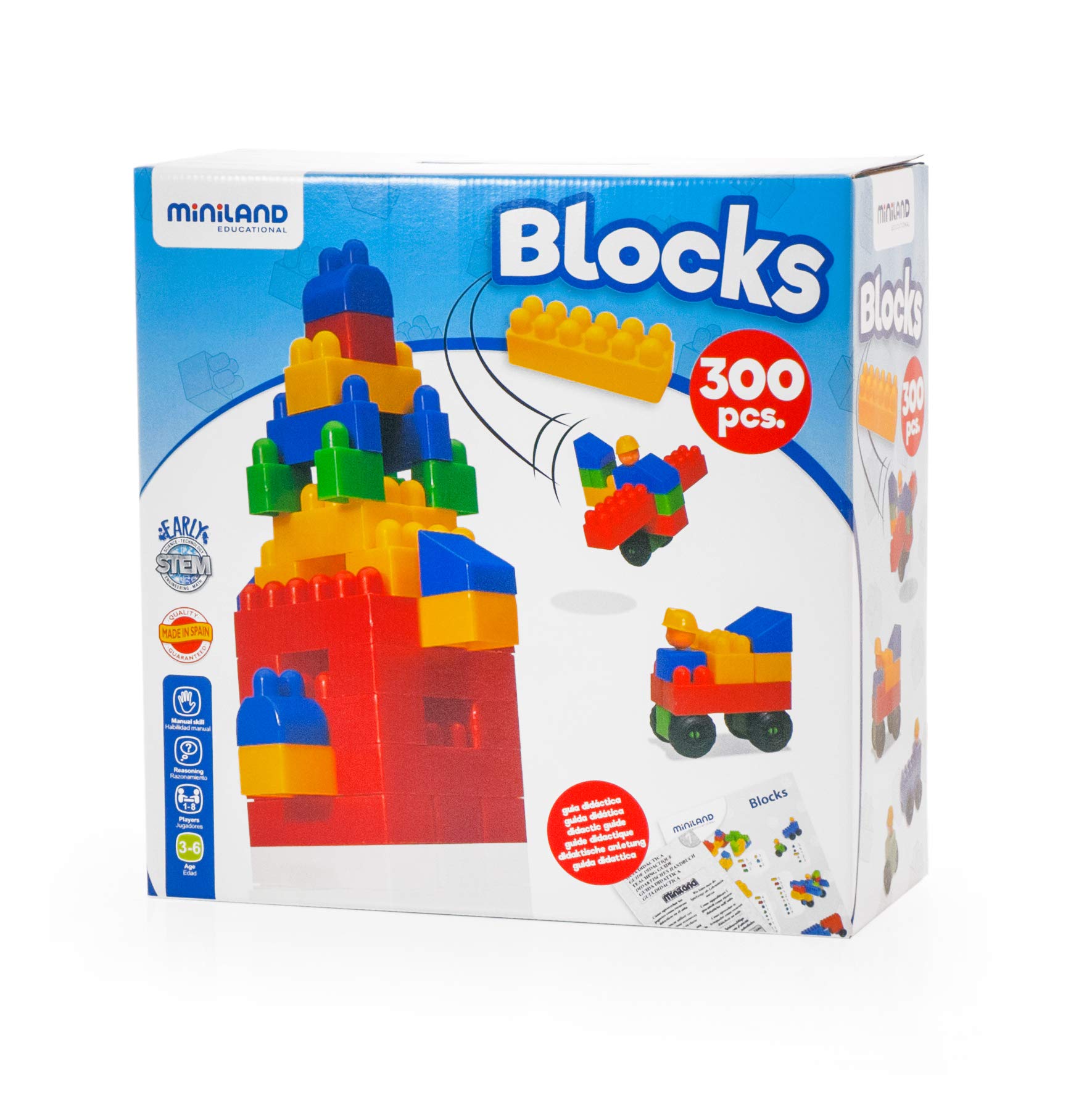 Miniland 32315 bloki (300 sztuk), wielokolorowe