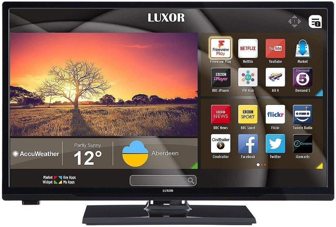 Luxor LUX0124001/01 24 Inch SMART HD Ready LED TV Freeview Play Black (Renewed)