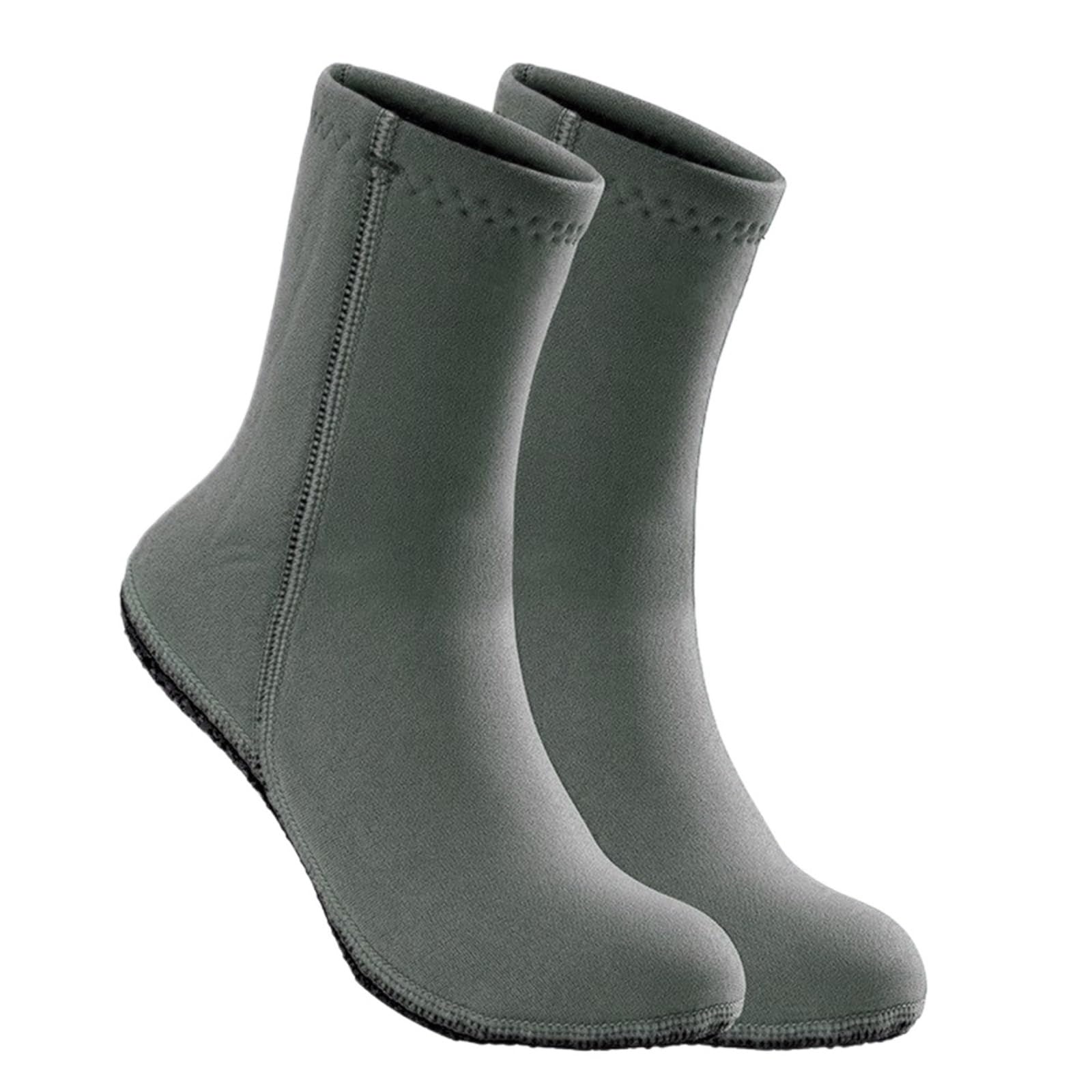 Calzini in Neoprene Calzini da sub for adulti e bambini, in neoprene 3,0 mm, termici, antifreddo, antiscivolo, for pesca subacquea, snorkeling, nuoto, spiaggia(Light Grey,XL)
