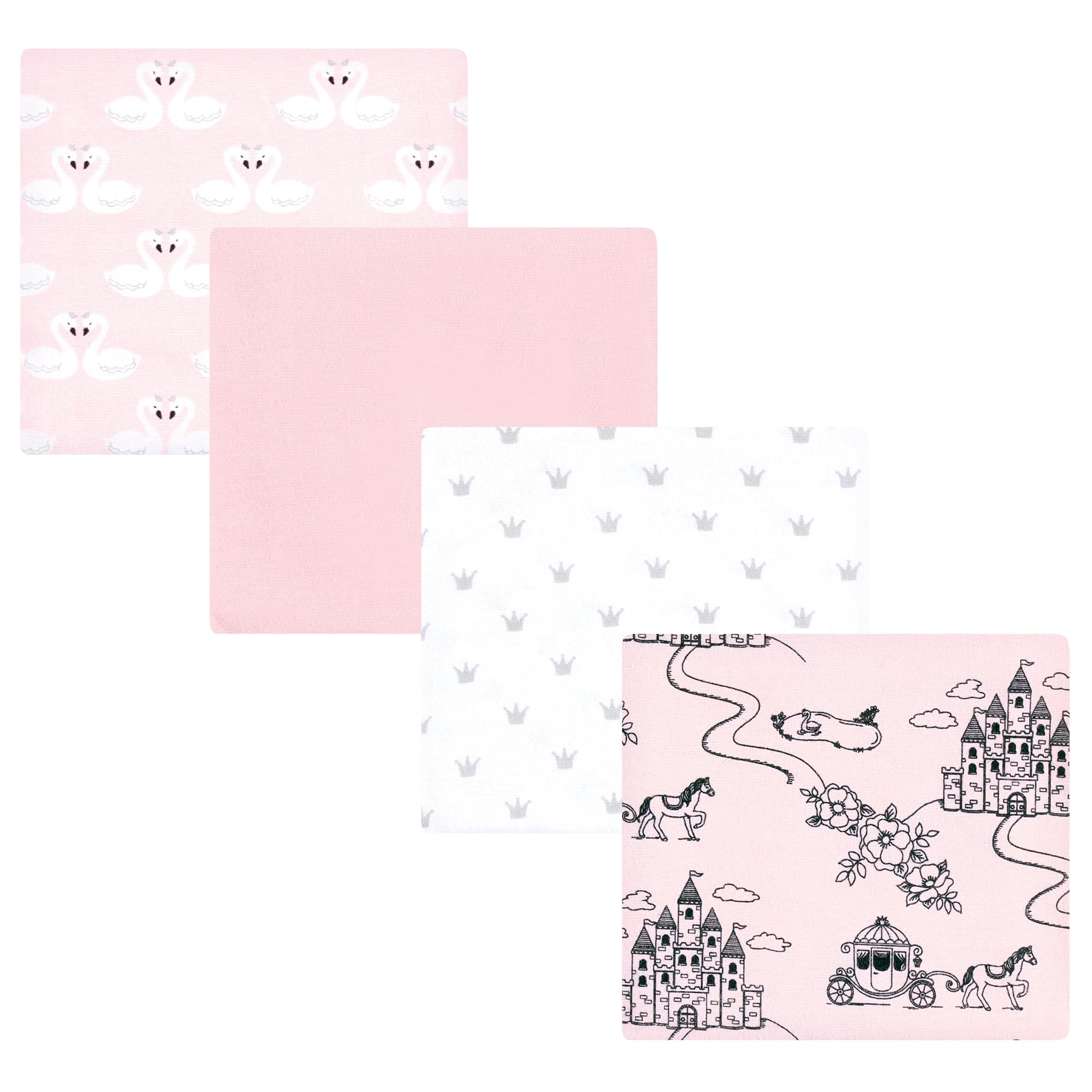 Hudson Baby Unisex Baby Cotton Flannel Receiving Blankets, Fairytale Princess, One Size