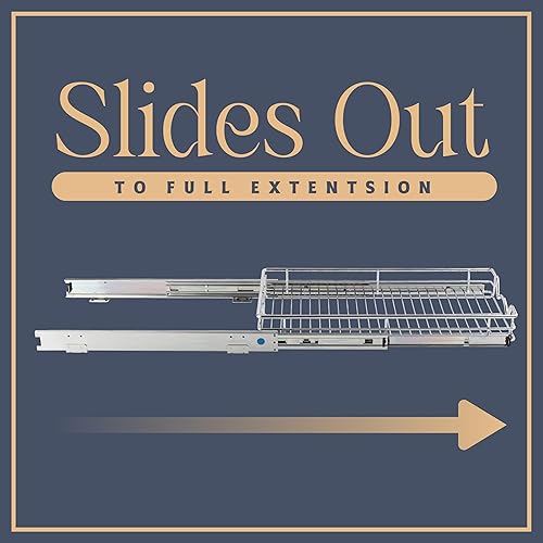 Vista 26 de Organizador de gabinete deslizable, estante de almacenamiento de armario de cocina deslizante extraíble y organizador, marco de alambre resistente