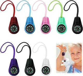 8 Pcs Mini Survival Compass Kit, Waterproof Hiking Compass for Outdoor Adventures, Backpacking, Emergency Kits, Keychains...