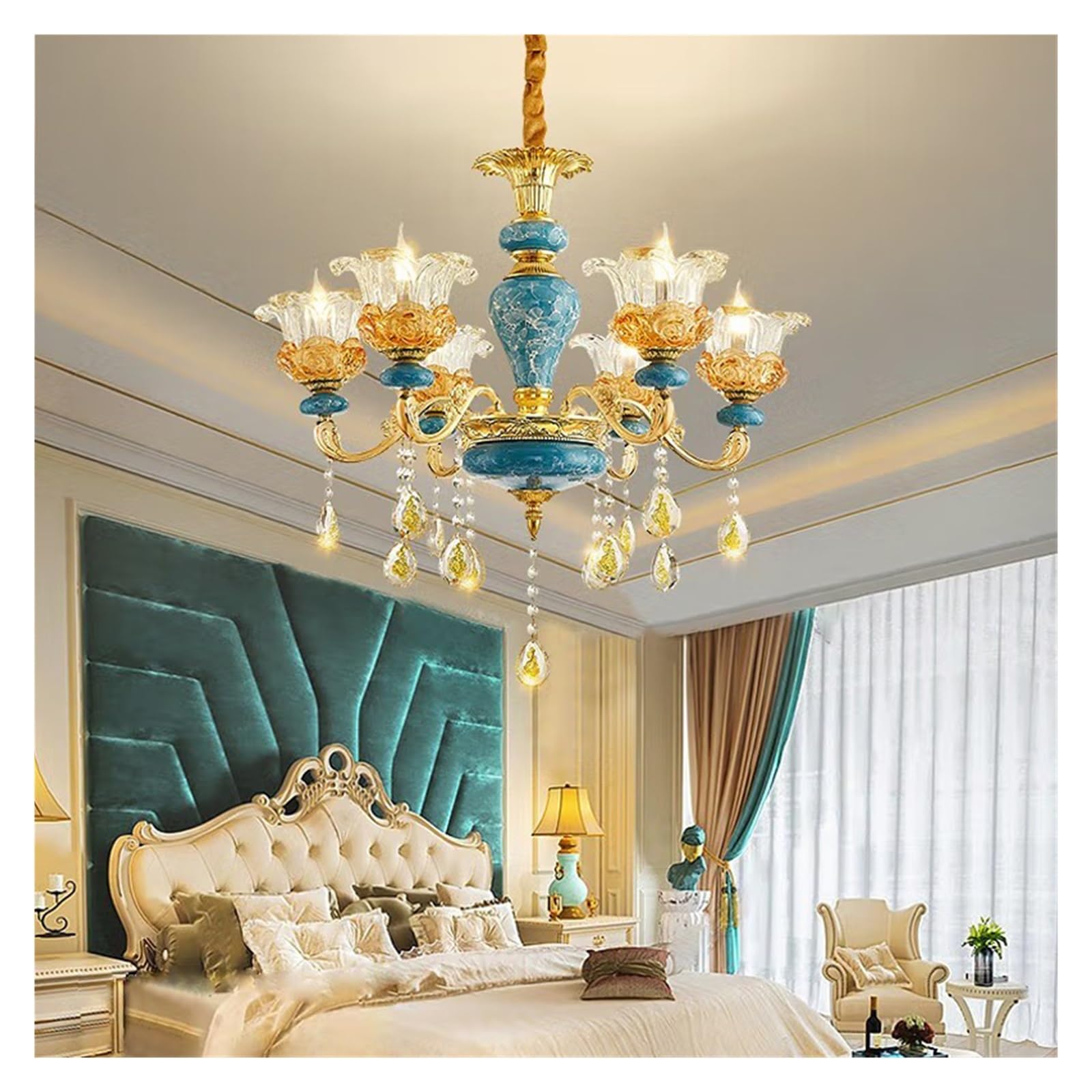 Lampe principale de salon design luxe 10 têtes couleur D 95cm - 6