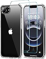 Vista 28 de HOOMIL Funda para iPhone 12/iPhone 12 Pro con 2 protectores de pantalla de vidrio templado, sin amarillamiento, protección contra caídas, arañazos