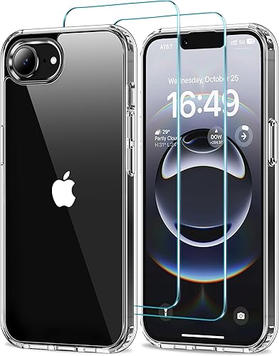 Miniatura 28 de HOOMIL Funda para iPhone 12/iPhone 12 Pro con 2 protectores de pantalla de vidrio templado, sin amarillamiento, protección contra caídas, arañazos,