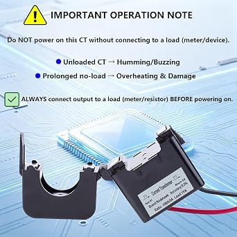 AC Current Sensor Transformer, Core Current Transformer Coil Sensor for 100A Amp Energy Meter