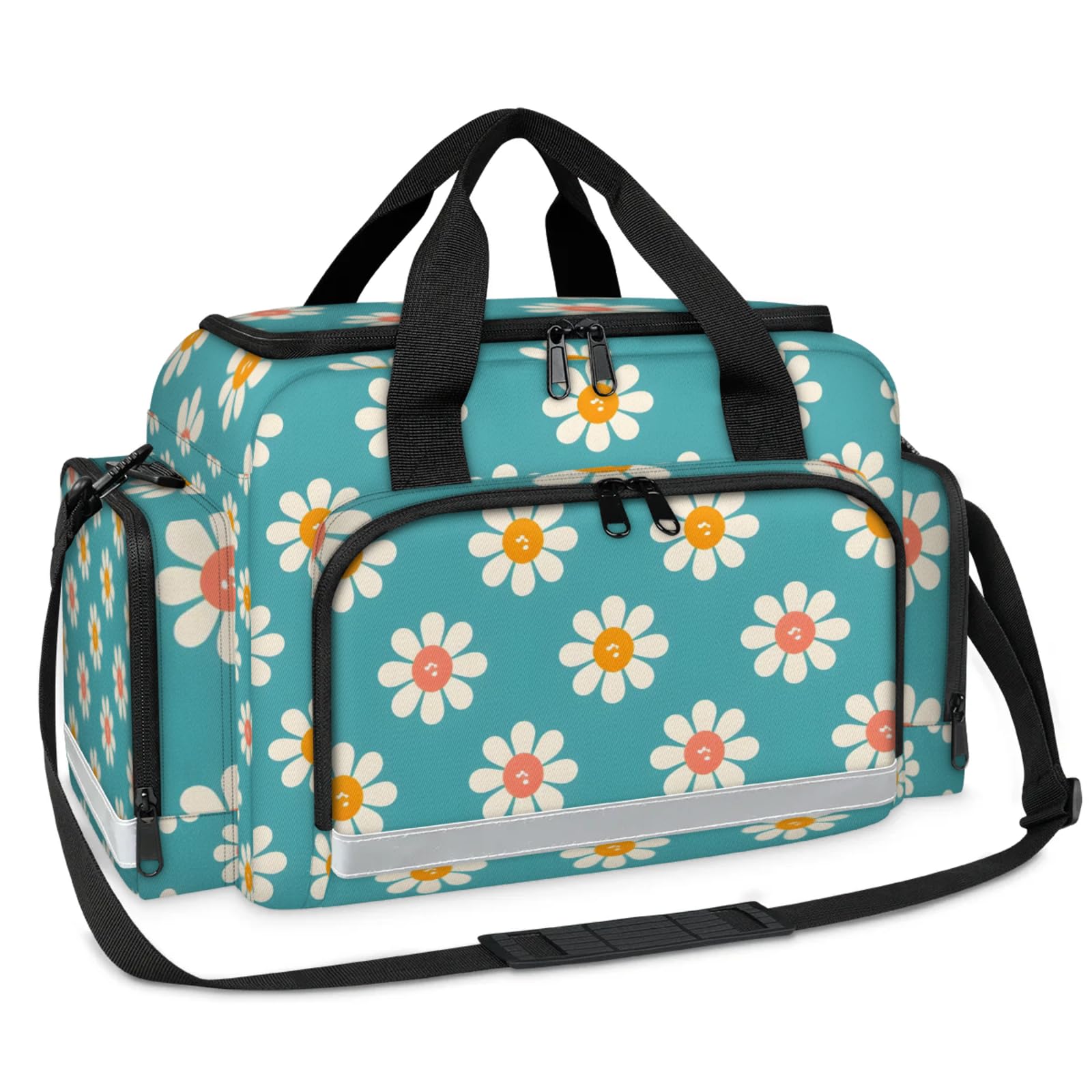 GzLeyigou First Aid Bags Empty, Cartoon Flower Emergency Bag First Aid Kit Multiple Compartment Kit Carrier On Call Trauma Bag For Paramedics Emergency Medical Supplies Kit