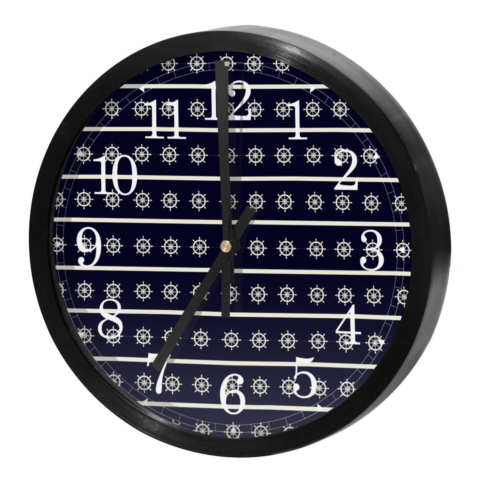 Horloge murale sans tic-tac style marin déco d'intérieur à quartz