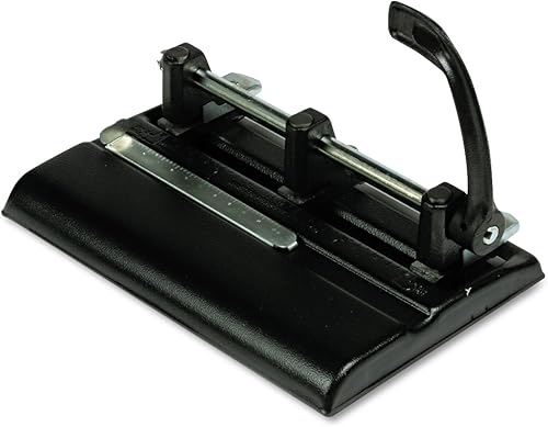 Master 1325B - Punzón de palanca de 40 hojas de dos a siete agujeros, agujeros de 9/32 pulgadas, color negro