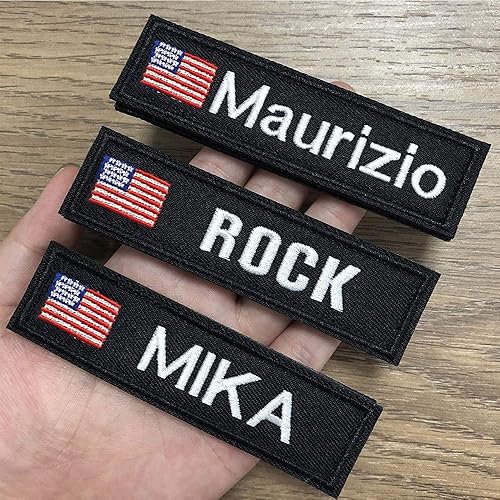 Miniatura 4 de kamao Parche militar personalizado con nombre bordado de la bandera de Estados Unidos, parche con gancho y lazo para mochilas, uniforme de camisa de