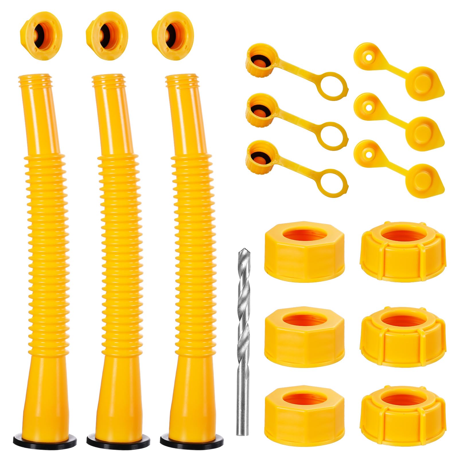 Extra Long Gas Can Spout Replacement, Gas Can Nozzle (3 Pack-Yellow)