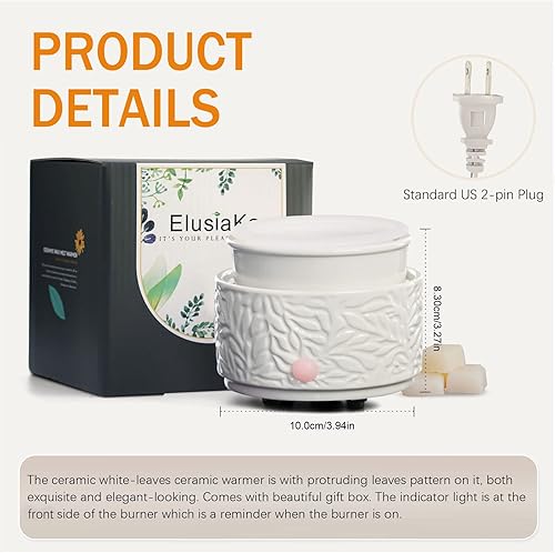 Miniatura 6 de Calentador de cera para derretir con 1 pieza de silicona para platos, velas y quemador de ceras, calentador de aceite 3 en 1, calentador eléctrico