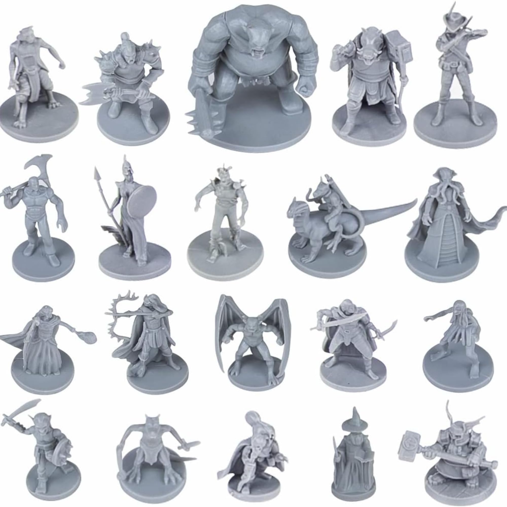 Path Gaming ファンタジーミニチュア 20体セット 全20種 28mm 未塗装 D&D・TRPG対応 パス20 | パラディンやレンジャーなどの冒険者から、ゴブリン、オーガ、ガーゴイルなどのモンスターまで、重複のない全20デザインを収録。PathfinderのNPC・敵役や、ミニチュアの塗装練習にも使えます。