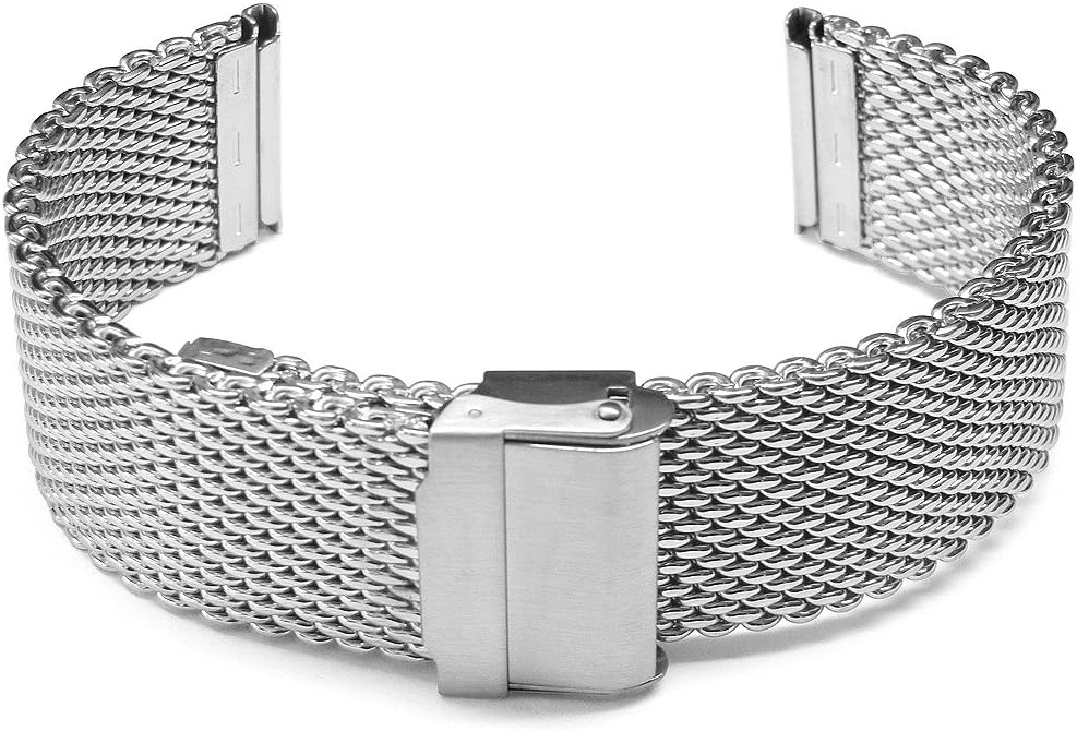 20mm Semi-Heavy Stainless Steel Wire Mesh Bracelet Watch Band Strap for Sporty Watch
