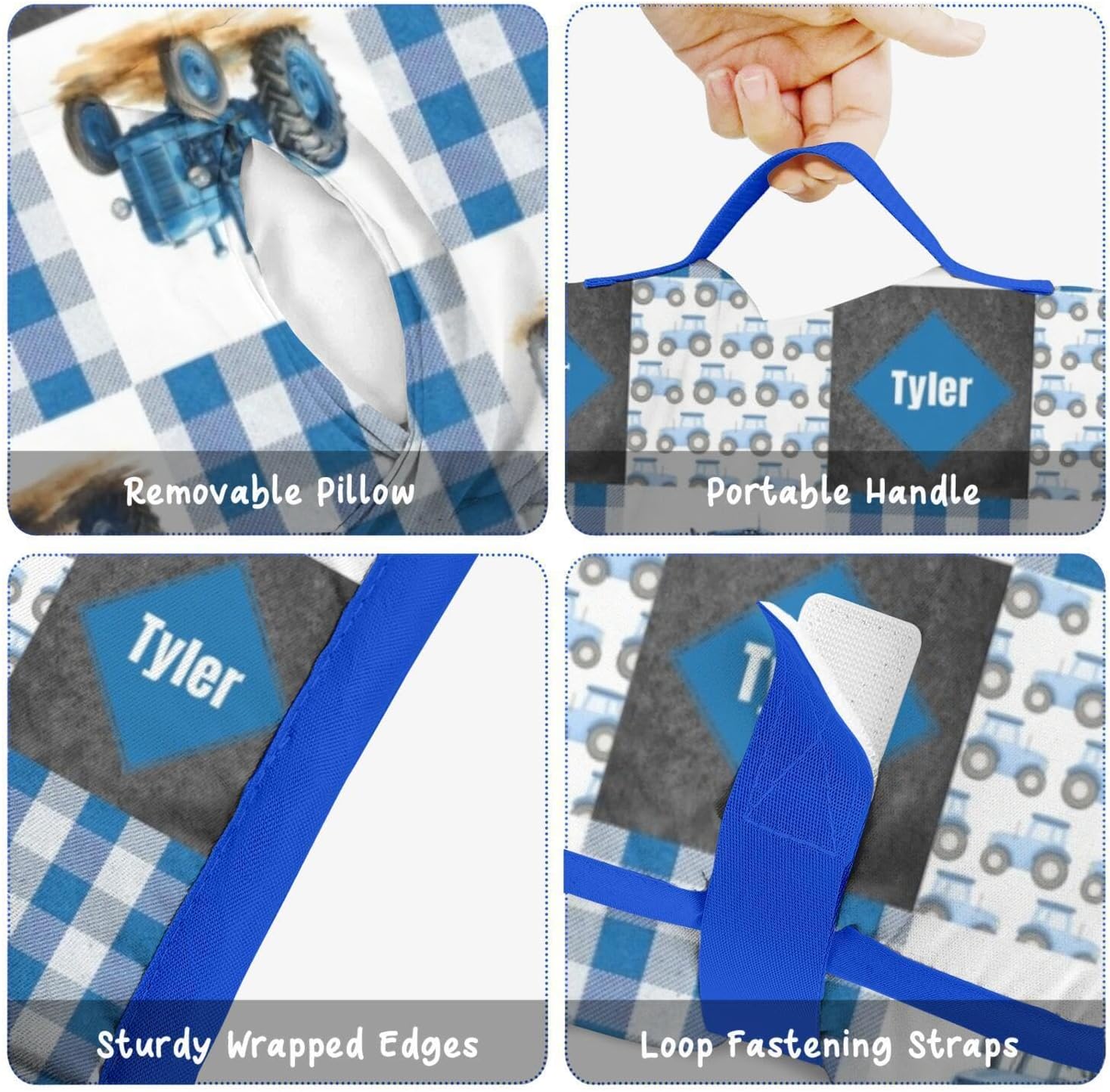 Personalized Tractors Green Nap Mat Set with Name, Sleeping Bags for Boys, Customized Trucks Toddler Bed Mattress for Kids, Slumber Bags for Preschool, Daycare or Kindergarten, Toddler Sleep Sack