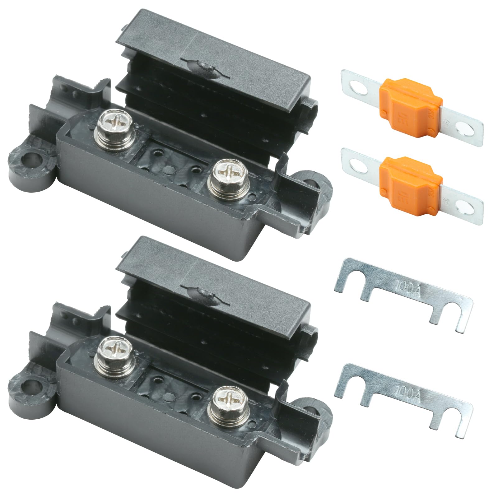 2-Pack Midi Fuse Holders with 2 PCS 30Amp Midi ANS Fuses