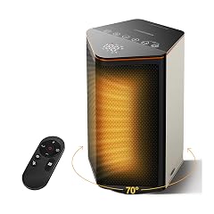 Space Heaters for Indoor Use 1500W Portable Electric Heater with Thermostat 70 Oscillation 5 Modes 12H Timer White