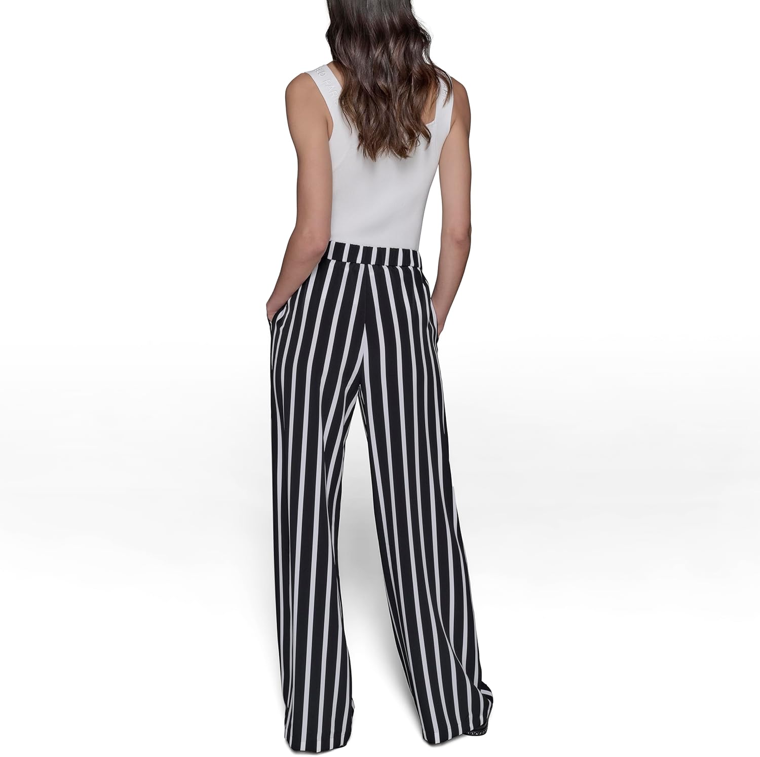 Karl Lagerfeld Womens Soft Everyday Striped Casual Pant - Image 6