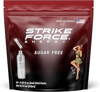 Strike Force Energy Drink Mix - Original Flavor - Natural Tasting Caffeine Drink - Turn Any Drink into a Healthy Energy Drink - Zero Calories, Keto Friendly, Sugar Free, Pre Workout (40 Liquid Packs)