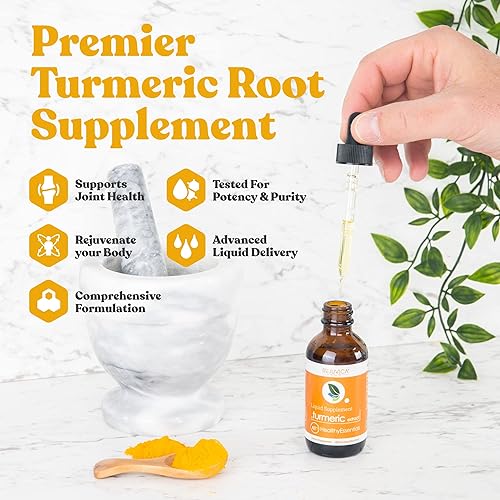Healthy Essentials - Extracto de raíz de cúrcuma con curcumina natural, entrega de líquidos para una mejor absorción, apoya la salud de las