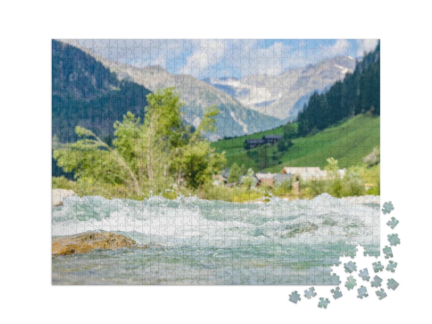 Puzzle 1000 pièces XXL « Paysage au Bord de la Schwarzach dans la vallée de Defereggen »