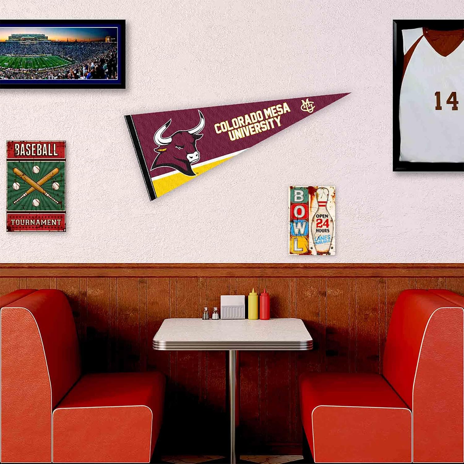 Colorado Mesa Mavericks Wordmark Logo Pennant Flag