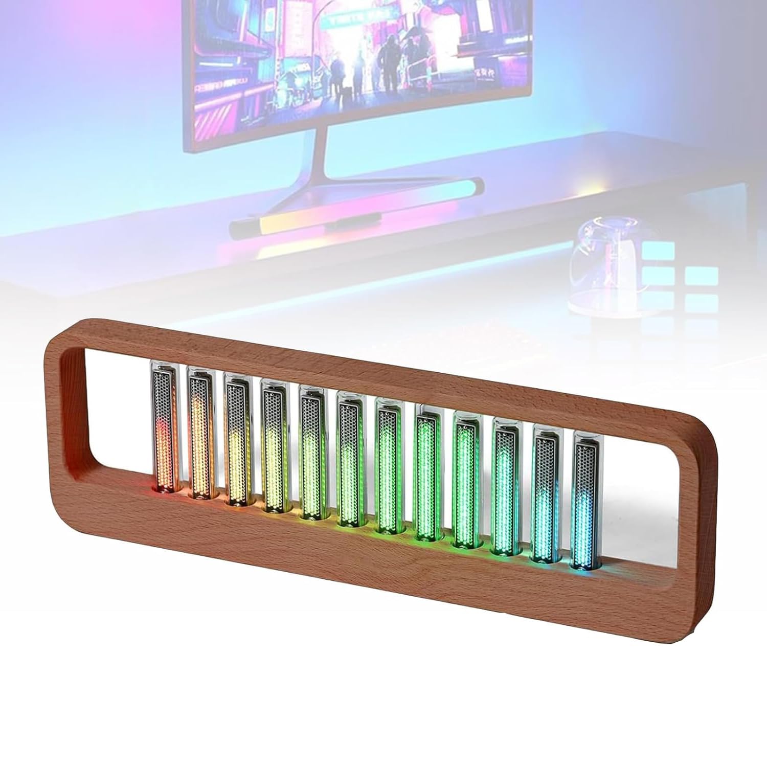 Spektrum muzyczne, lampa spektrum odbioru dźwięku z 7 wstępnie ustawionymi trybami, inteligentna redukcja szumów, kolorowy rytm, do dekoracji wnętrz stołu gamingowego