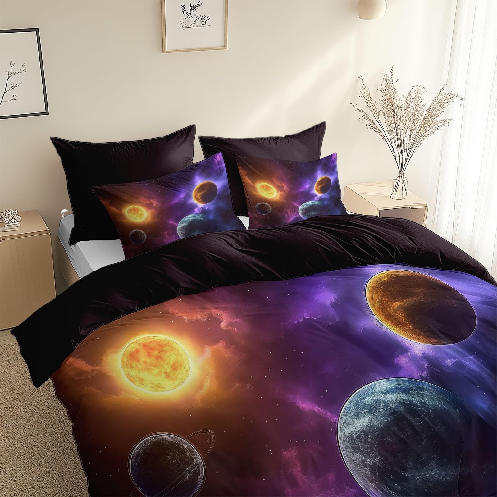 Housse de couette violette 140x200 polycoton pour une chambre d'enfant douce et colorée