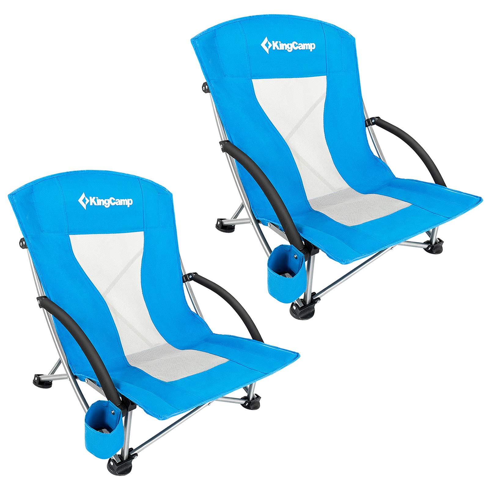 ingCamp Camping High Back Beach Chair Camping Concert Folding Chair, pack of 2