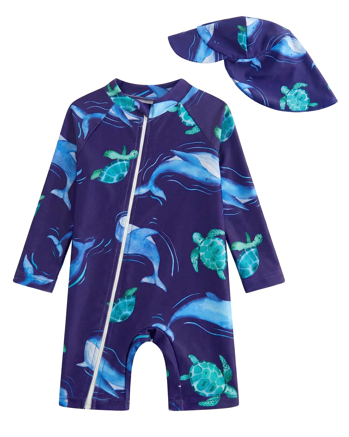 WYTbaby Maillot de bain une pièce pour bébé - Vêtement UV avec fermeture éclair - Protection UV - Maillot de bain pour tout-petits garçons et filles de 3 mois à 3 ans