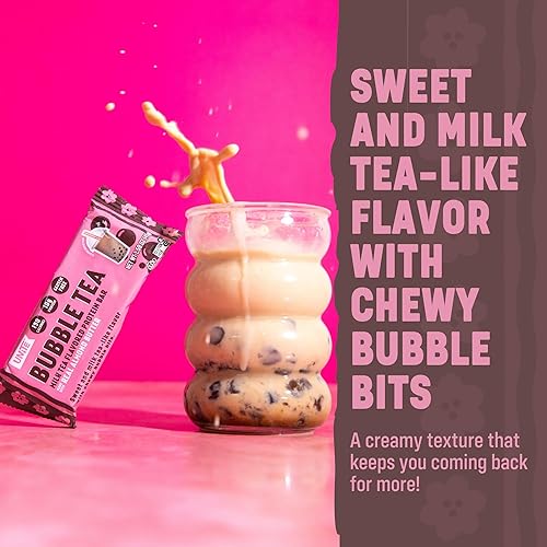 Miniatura 3 de UNiTE Barras de proteína de té de burbujas, paquete de 12, 1.59 onzas, 0.35 onzas de proteína, barra alta en fibra, mantequilla de almendras,