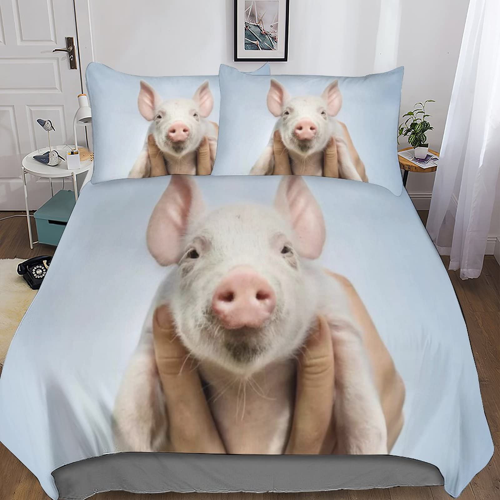 Housse de couette cochon 3D 220x240cm le cadeau parfait pour surprendre vos enfants