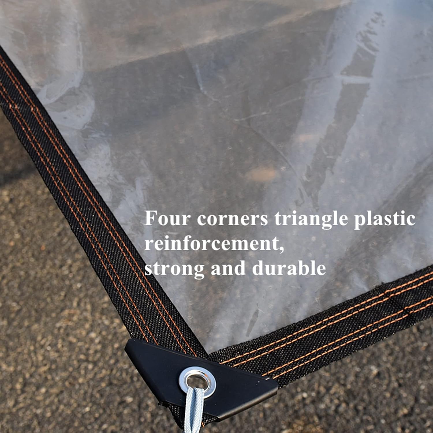 Large Tarp Cover Waterproof Tarp Tarpaulin Clear Transparent with Grommets Thick UV Resistant Tear Proof Tarpaulin for Outdoor Furniture(2x4m)