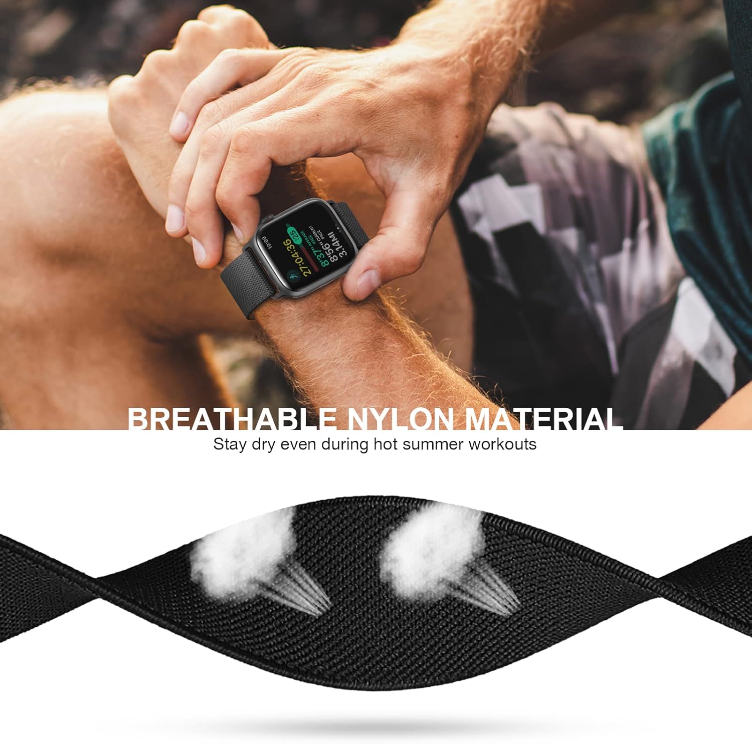 CTYBB 4 Pack Stretchy Nylon Solo Loop Bands Compatible with Apple Watch 40mm 38mm 44mm 49mm 45mm 42mm 41mm, Adjustable Braided Elastic Sport Straps Womens Men Wristbands for iWatch Series 8 7 6 5 4 3 2 1 SE Ultra : Cell Phones & Accessories