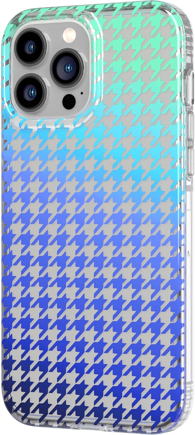 tech21 Evo Art Ombre Houndstooth for iPhone 13 Pro Max – Protective Phone Case with Exclusive Artwork and 12ft Multi-Drop Protection