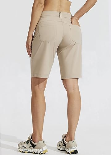 Miniatura 2 de Willit Pantalones cortos largos de senderismo para mujer de 10 pulgadas, de secado rápido, atléticos, de verano, con bolsillos