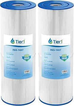 بديل Tier1 لخرطوشة فلتر حمام السباحة Pentair PRB50-IN 2 Pack | متوافق مع R173434، Unicel C-4950، Pleatco PRB50-IN، FC-2390 | 13-5/16" x 4-15/16" | نسيج ثلاثي الفصوص | خرطوشة قابلة للغسل