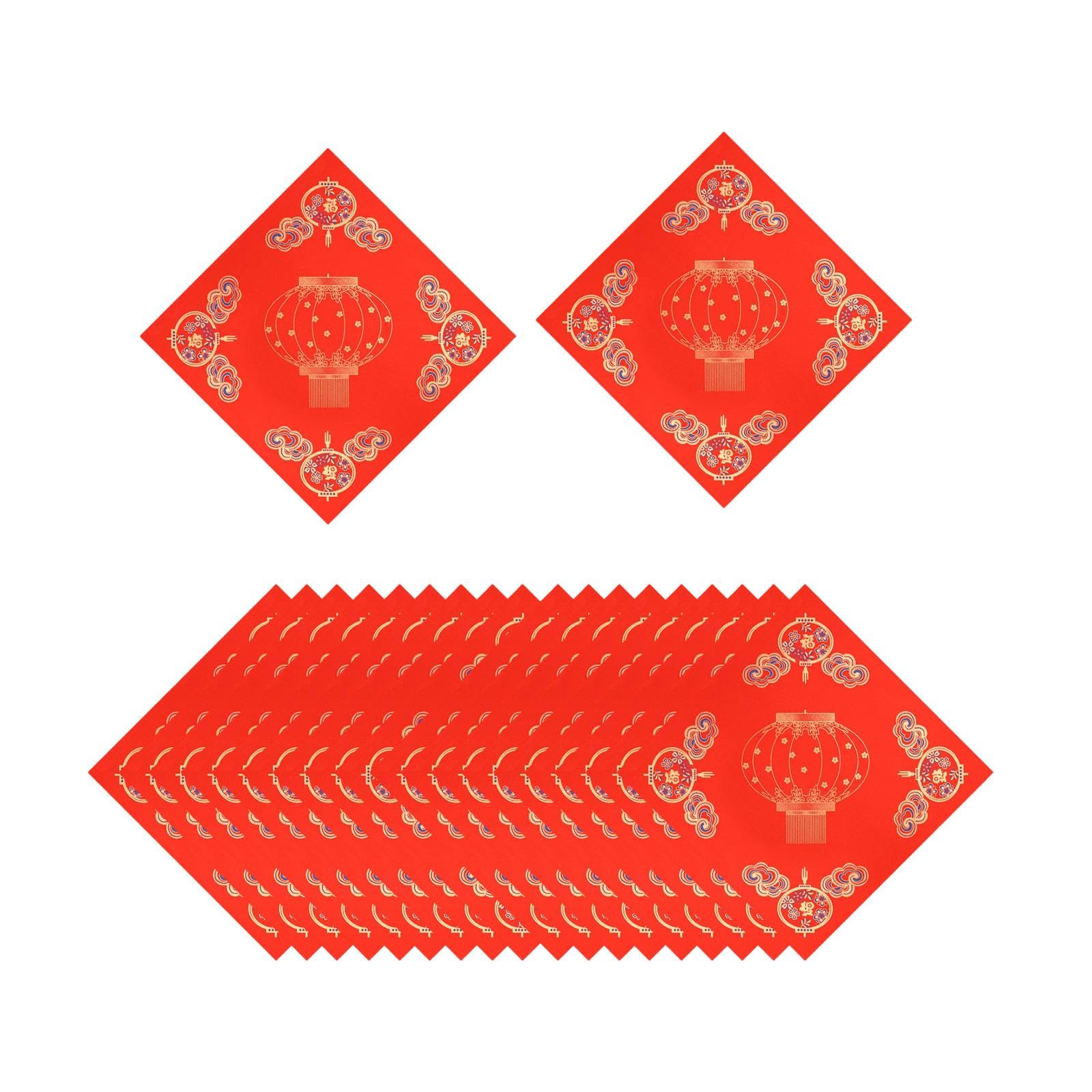 Chinese Red Xuan Doufang Paper Traditional Square Calligraphy Red Rice Paper 20pcs 34cm-image-36
