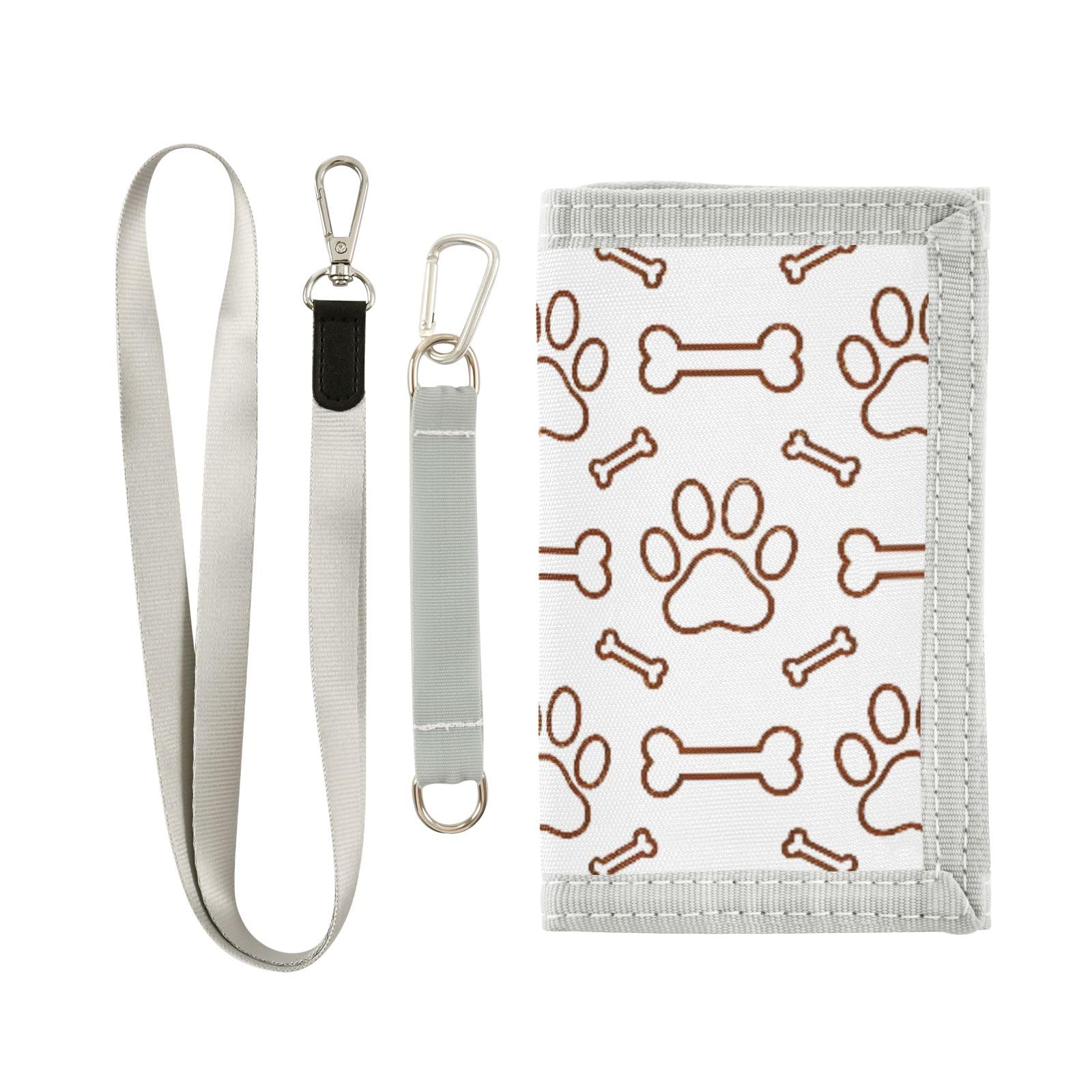 ALAZA Kids Wallets for Boys Girls Toddler Trifold Wallet Children Small Dog Paw Bones Lines with Zipper Coin Pocket