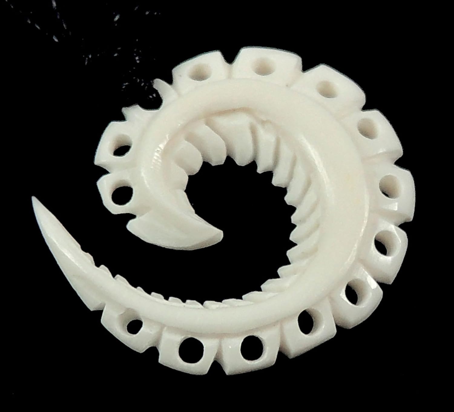 Bone Necklace, Hand Carved Maori Open Koru Peace Pendant Cord Necklace Handmade Women Men Bone Jewelry FA323 - Image 4