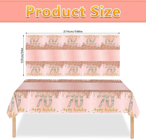 Miniatura 9 de Mantel de mesa de cumpleaños 60 para cumpleaños n. 60, suministros para fiestas, decoraciones de fiesta de feliz 60 cumpleaños para mujeres, mantel