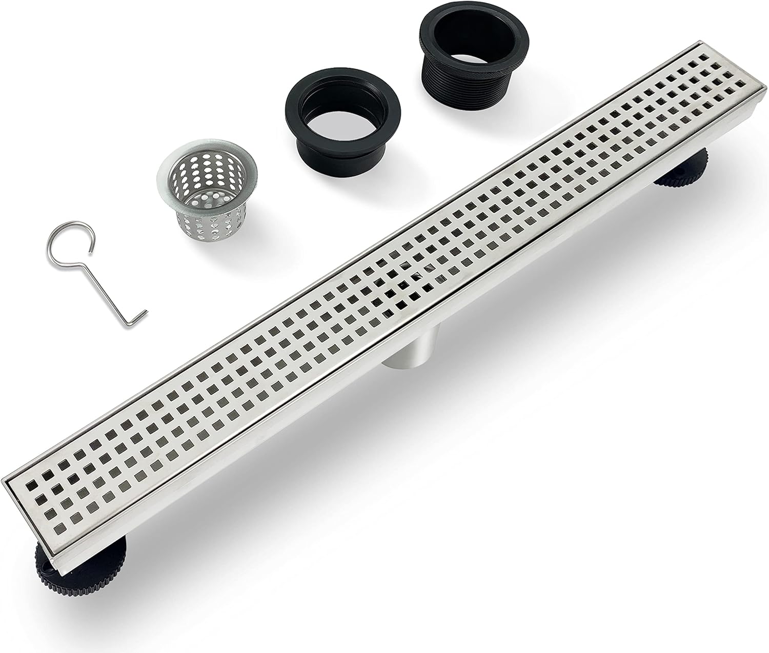 24 Inch Linear Shower Drain Brushed Recatngular Floor Drain,SUS304 Stainless Steel CUPC Certificate (24 inch) Brushed 24inch