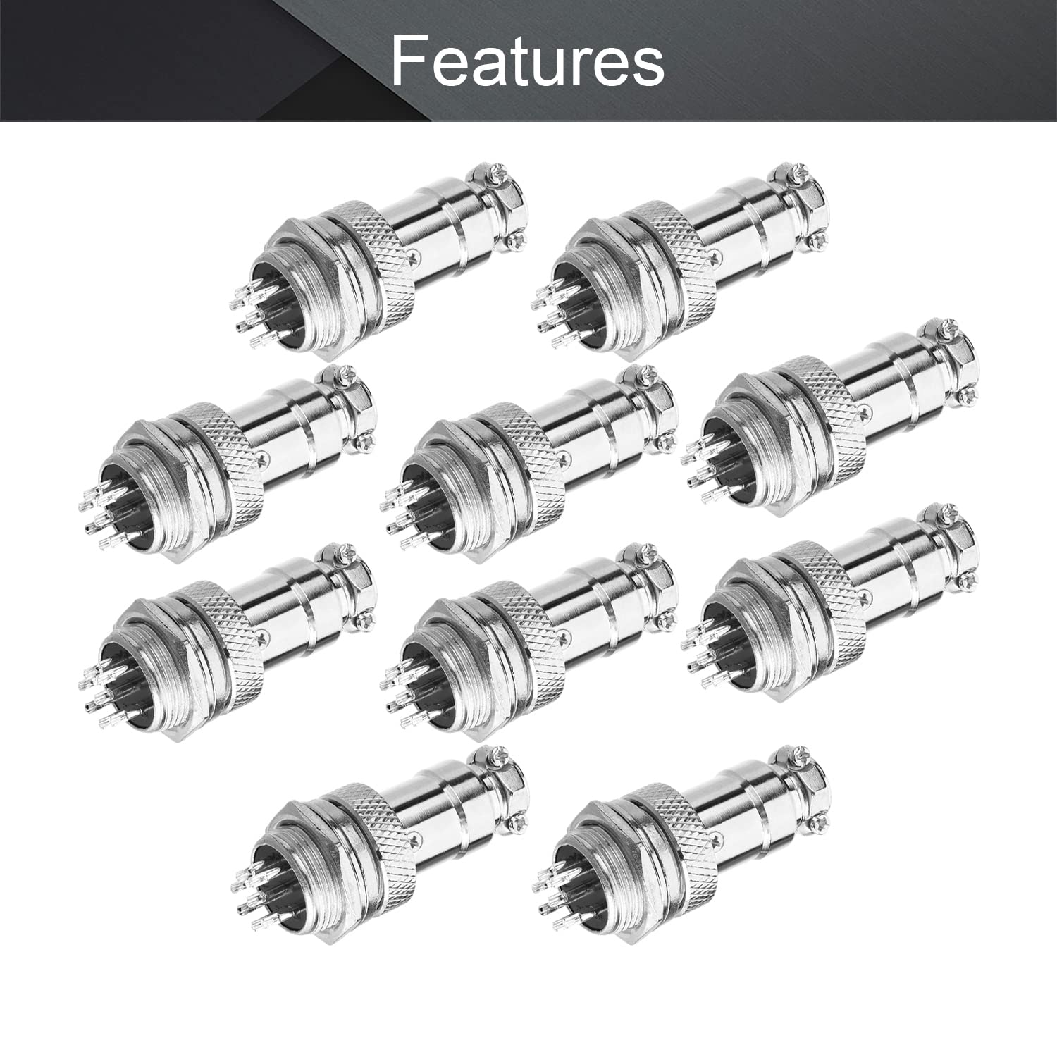 Fielect 10pairs Aviation Connector 7P 7A GX16-7 Waterproof Male Female Wire Panel Power Chassis Metal Fittings Connector Aviation Silver