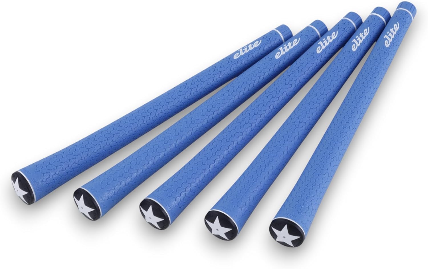 Elite Grips Y360SXT Golf Grips - Body Shape 360 Seamless Injection Molded No Backline M58/M60/M62 Marine Blue Length 275mm Set of 5