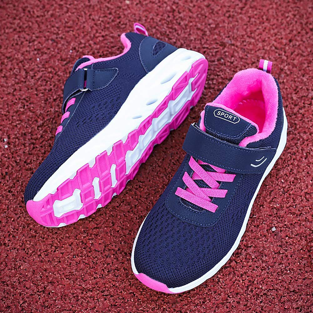 Zapatillas Deportivas Mujer Invierno Al Aire Libre Antideslizante Nieve Cálido Forrado Cómodo Casual Sneakers Azul Oscuro 39 EU