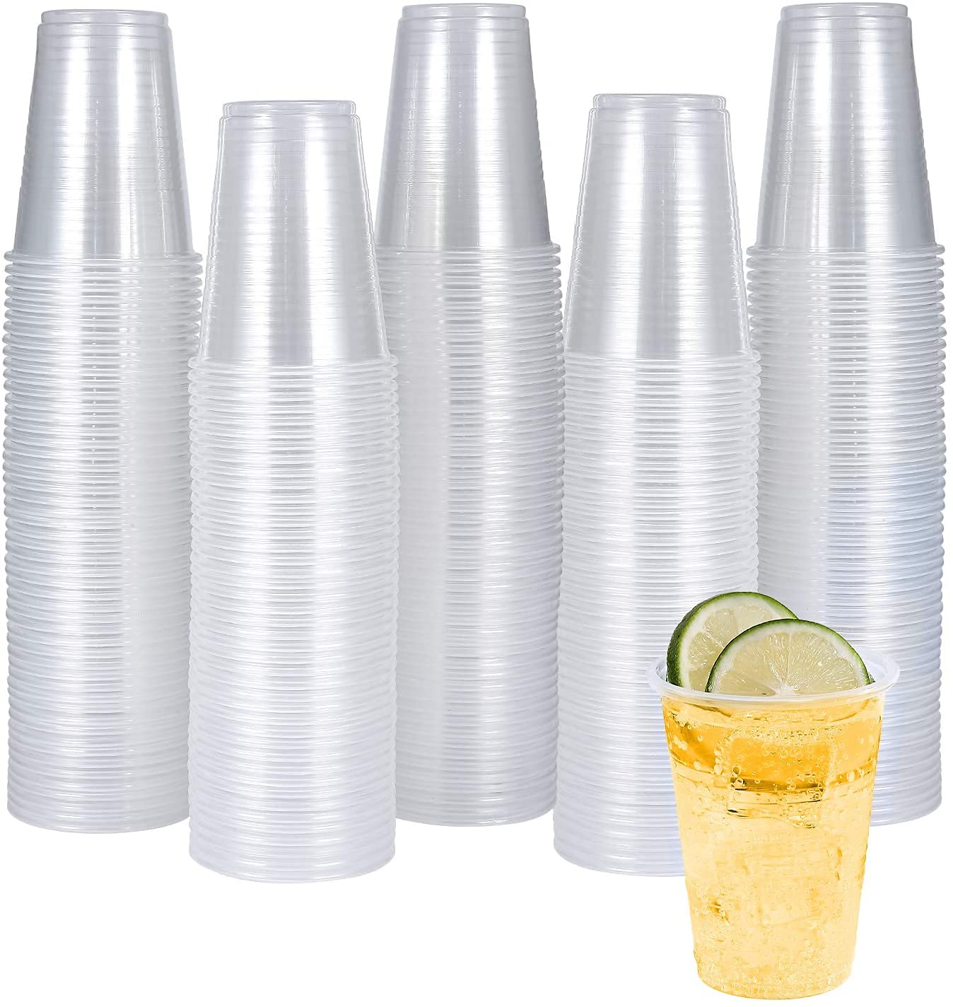 Vasos de Plástico Desechables de Polipropileno, Vasos de Plástico Transparente Ecológico y Reutilizable para Servir Bebidas Calientes y Frías, Adecuado para Hogar y Oficina - 220 ml, 1500 Unidades